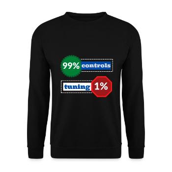 1% Abstimmung 99% Kontrollen - Unisex Pullover - Schwarz - Vorne - Alina (178cm) & Michal (187cm)