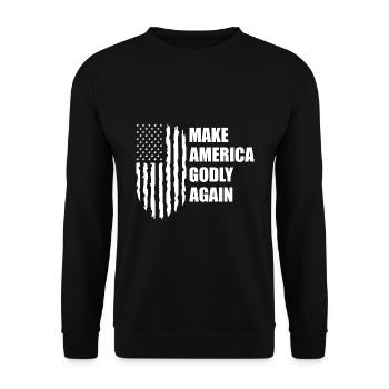 Rendre l’Amérique pieuse, aimer à nouveau la foi de Dieu - Sweat-shirt Unisexe - noir - Devant - Alina (178cm) & Michal (187cm)