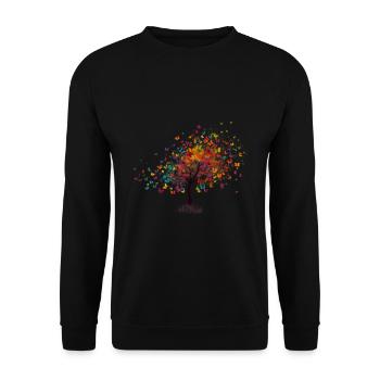 Papillon Arbre Papillons colorés Mouches - Sweat-shirt Unisexe - noir - Devant - Alina (178cm) & Michal (187cm)
