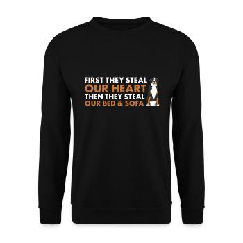 They Steal Our Heart Bernese Mountain Dog - Unisex Sweatshirt - black - Front - Alina (178cm) & Michal (187cm)