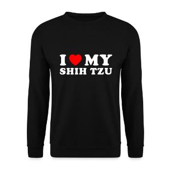 J’aime mon Shih Tzu - Sweat-shirt Unisexe - noir - Devant - Alina (178cm) & Michal (187cm)