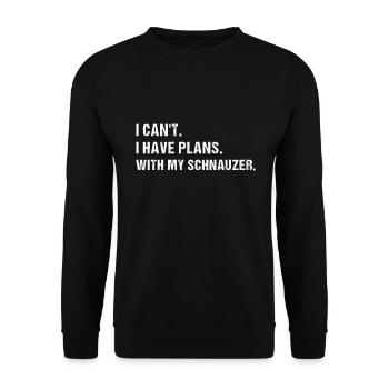 J’ai des projets. Avec My Schnauzer - Sweat-shirt Unisexe - noir - Devant - Alina (178cm) & Michal (187cm)