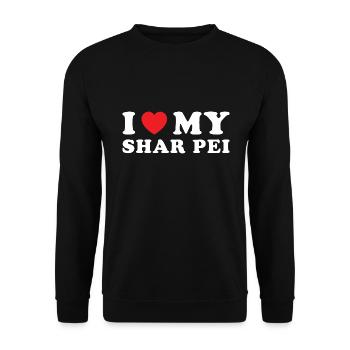 J’aime mon Shar Pei - Sweat-shirt Unisexe - noir - Devant - Alina (178cm) & Michal (187cm)