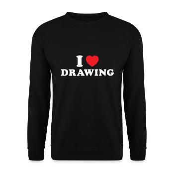 Drawer I Love Drawing - Unisex Pullover - Schwarz - Vorne - Alina (178cm) & Michal (187cm)
