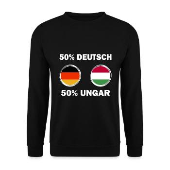 Deutsch Ungarn Ungar Deutscher - Unisex Pullover - Schwarz - Vorne - Alina (178cm) & Michal (187cm)