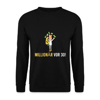 Millionär vor 30! - Unisex Pullover - Schwarz - Vorne - Alina (178cm) & Michal (187cm)