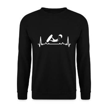 Sport Heartbeat Kitesurfing - Unisex Sweatshirt - black - Front - Alina (178cm) & Michal (187cm)