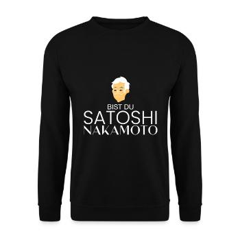 Bist du Satoshi Nakamoto? - Unisex Pullover - Schwarz - Vorne - Alina (178cm) & Michal (187cm)