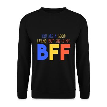 mais c’est ma meilleure amie - Sweat-shirt Unisexe - noir - Devant - Alina (178cm) & Michal (187cm)