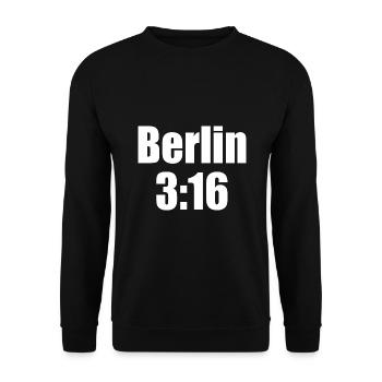 Berlin 3:16 - Unisex Pullover - Schwarz - Vorne - Alina (178cm) & Michal (187cm)