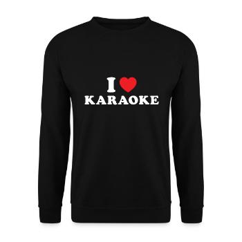 Singer I Love Karaoke - Unisex Pullover - Schwarz - Vorne - Alina (178cm) & Michal (187cm)