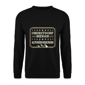 Alpenüberquerung Oberstdorf Meran E5 Fernwanderweg - Unisex Pullover - Schwarz - Vorne - Alina (178cm) & Michal (187cm)