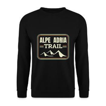 Crossing the Alps Alpe Adria Trail Ferwanderweg - Unisex Sweatshirt - black - Front - Alina (178cm) & Michal (187cm)