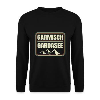 Crossing the Alps Garmisch Lake Garda - Unisex Sweatshirt - black - Front - Alina (178cm) & Michal (187cm)