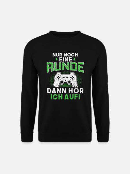 Gamer Nur noch eine Runde Zocken Gaming Geschenk - Unisex Pullover - Schwarz
