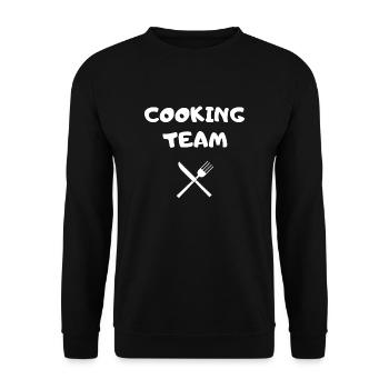 t-shirt cuisine cooking team cadeau anniversaire - Sweat-shirt Unisexe - noir - Devant - Alina (178cm) & Michal (187cm)