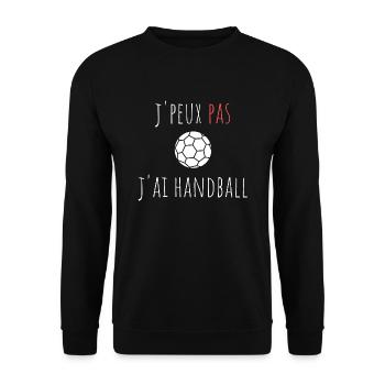 j'peux pas j'ai handball cadeau anniversaire - Sweat-shirt Unisexe - noir - Devant - Alina (178cm) & Michal (187cm)