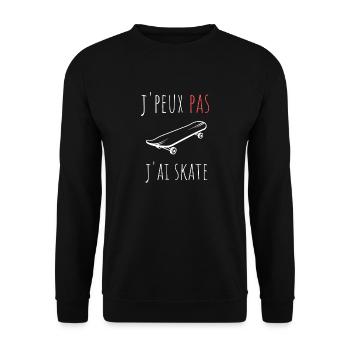 j'peux pas j'ai skate cadeau anniversaire humour - Sweat-shirt Unisexe - noir - Devant - Alina (178cm) & Michal (187cm)