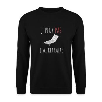 j'peux pas j'ai retraite cadeau anniversaire - Sweat-shirt Unisexe - noir - Devant - Alina (178cm) & Michal (187cm)