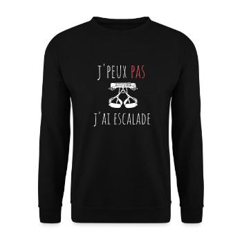 j'peux pas j'ai escalade cadeau anniversaire - Sweat-shirt Unisexe - noir - Devant - Alina (178cm) & Michal (187cm)
