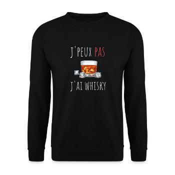 j'peux pas j'ai whisky cadeau anniversaire humour - Sweat-shirt Unisexe - noir - Devant - Alina (178cm) & Michal (187cm)