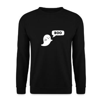 fantôme boo cadeau anniversaire humour - Sweat-shirt Unisexe - noir - Devant - Alina (178cm) & Michal (187cm)