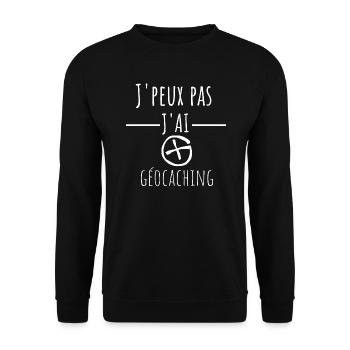 j'peux pas j'ai géocaching cadeau anniversaire - Sweat-shirt Unisexe - noir - Devant - Alina (178cm) & Michal (187cm)