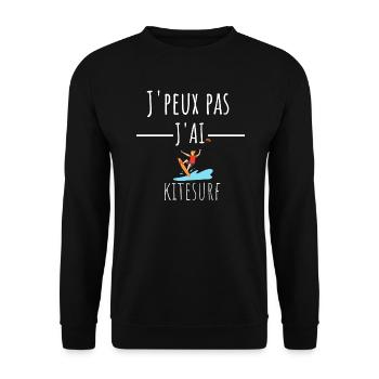j'peux pas j'ai kitesurf cadeau anniversaire - Sweat-shirt Unisexe - noir - Devant - Alina (178cm) & Michal (187cm)