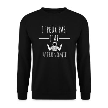 j'peux pas j'ai astronomie cadeau anniversaire - Sweat-shirt Unisexe - noir - Devant - Alina (178cm) & Michal (187cm)