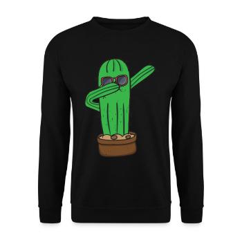Dabbing Cactus Sunglasses Succulent - Unisex Sweatshirt - black - Front - Alina (178cm) & Michal (187cm)