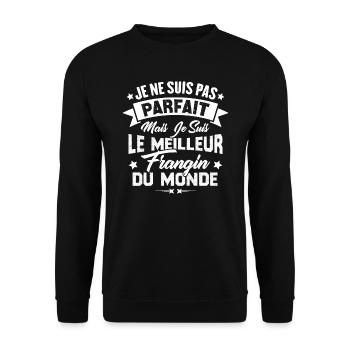 Pas parfait mais le meilleur frangin du monde - Sweat-shirt Unisexe - noir - Devant - Alina (178cm) & Michal (187cm)
