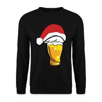 Fête de Noël Bière du Père Noël - Sweat-shirt Unisexe - noir - Devant - Alina (178cm) & Michal (187cm)