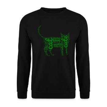 green kitten - Unisex Sweatshirt - black - Front - Alina (178cm) & Michal (187cm)