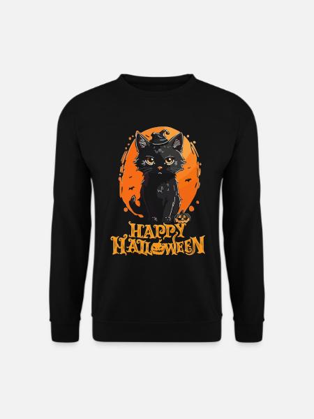 Happy Halloween - Black Cat - Unisex Sweatshirt - black
