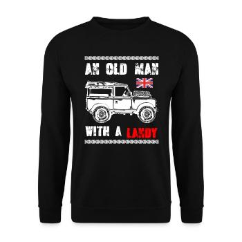 An Old Man With A Landy - Unisex Sweatshirt - black - Front - Alina (178cm) & Michal (187cm)
