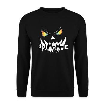 SPUMOMBIE Weiss - Spuk Monster Zombie - Unisex Pullover - Schwarz - Vorne - Alina (178cm) & Michal (187cm)