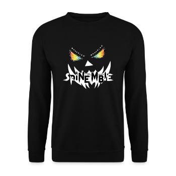 SPINEMBIE Weiss - Spinnennetzzombie - Unisex Pullover - Schwarz - Vorne - Alina (178cm) & Michal (187cm)