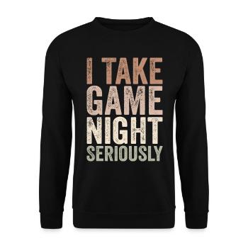 I take game night seriously - Unisex Sweatshirt - black - Front - Alina (178cm) & Michal (187cm)