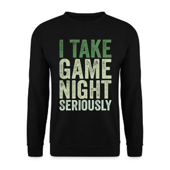 I take game night seriously - Unisex Sweatshirt - black - Front - Alina (178cm) & Michal (187cm)
