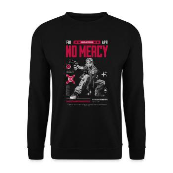 No Mercy | Wanted | Gesucht | Unaufhaltsam | Gnade - Unisex Pullover - Schwarz - Vorne - Alina (178cm) & Michal (187cm)