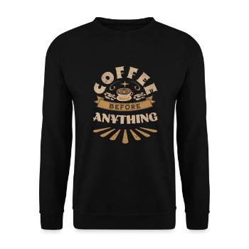 Le café avant tout - Vintage Coffee Lovers - Sweat-shirt Unisexe - noir - Devant - Alina (178cm) & Michal (187cm)