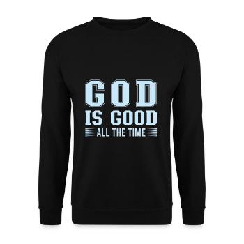 Gott ist Gut Kirche Glaube Christentum Heilig - Unisex Pullover - Schwarz - Vorne - Alina (178cm) & Michal (187cm)