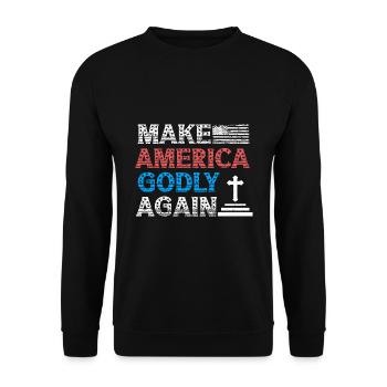 Rendre l’Amérique pieuse, aimer à nouveau la foi de Dieu - Sweat-shirt Unisexe - noir - Devant - Alina (178cm) & Michal (187cm)