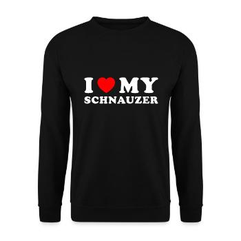 J’aime mon schnauzer - Sweat-shirt Unisexe - noir - Devant - Alina (178cm) & Michal (187cm)