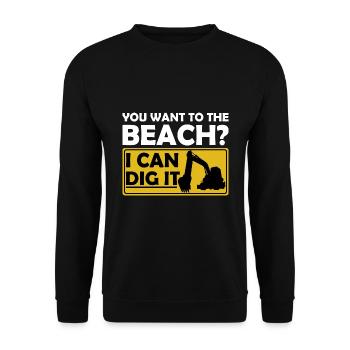 Retro Excavator Slogan Excavator Driver Construction Site - Unisex Sweatshirt - black - Front - Alina (178cm) & Michal (187cm)