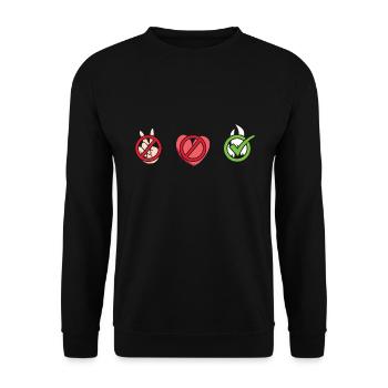 Griller Peace Love Grillades - Sweat-shirt Unisexe - noir - Devant - Alina (178cm) & Michal (187cm)