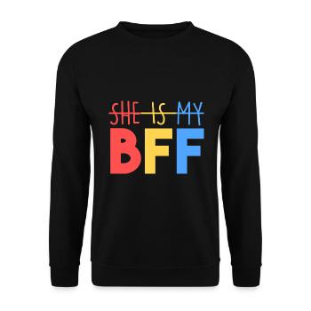 Elle est ma meilleure amie - Sweat-shirt Unisexe - noir - Devant - Alina (178cm) & Michal (187cm)