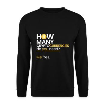How many cryptocurrencies? - Unisex Sweatshirt - black - Front - Alina (178cm) & Michal (187cm)