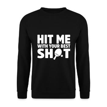 Tischtennisspieler Geschenk Ping Pong Tischtennis - Unisex Pullover - Schwarz - Vorne - Alina (178cm) & Michal (187cm)