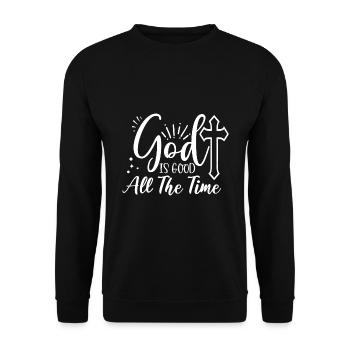 Gott ist Gut Kirche Glaube Christentum Heilig - Unisex Pullover - Schwarz - Vorne - Alina (178cm) & Michal (187cm)